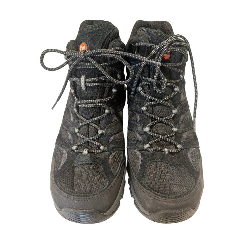 Merrell Moab 3 hiking boots Sz 12 W "Black Night" Vibram outsole Like New Trails